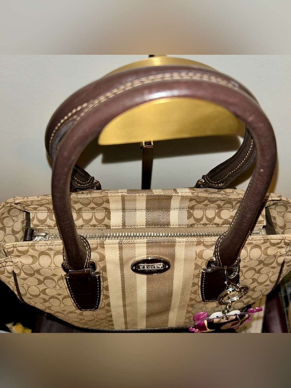 Coach Legacy Signature Stripe Candace Carryall, with COA - Picture 5 of 10